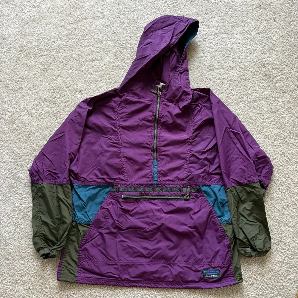 LL Bean Aztec Pullover Anorak Windbreaker Made in USA VTG 90s Ladies M - Picture 1 of 6